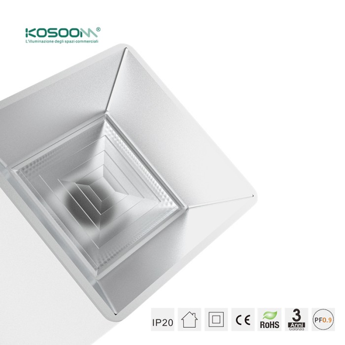 Downlight LED Cuadrado Blanco 10W 3000K 830lm Superficie 60° D1101 CDL002-S - Kosoom-Downlight LED-Estándar Downlights