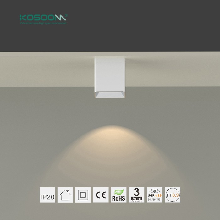 Downlight LED Cuadrado Blanco 10W 3000K 830lm Superficie 60° D1101 CDL002-S - Kosoom-Downlight LED-Estándar Downlights