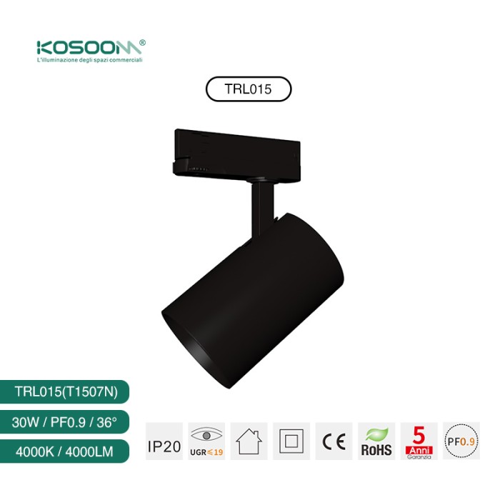 Focos de Carril Track light LED 30W/4000K/Negro/4000LM/Ángulo del haz 36˚ T1507N TRL015 -Kosoom-Focos de Carril