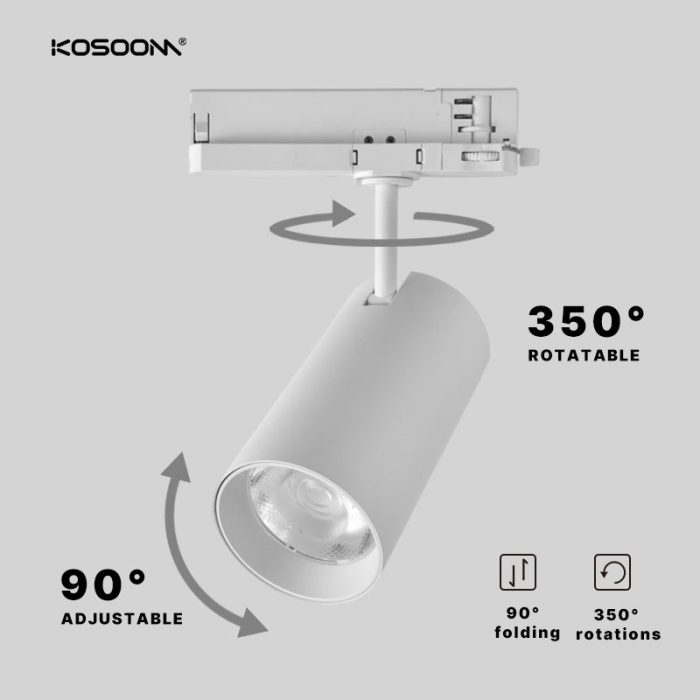 Luces de riel LED regulables personalizadas 15-40W CRI 80+ con ángulo de haz ajustable 2700-5000K Temperatura de color NCH4 - Kosoom-Focos de Carril