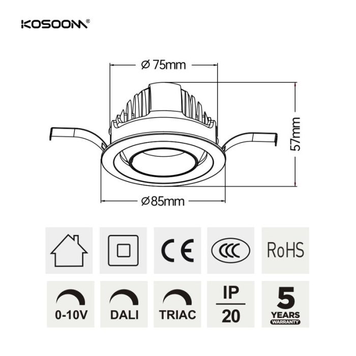 Proyector personalizado de alta eficiencia de 12 W 2700K-3500K STKR-Kosoom-Focos LED