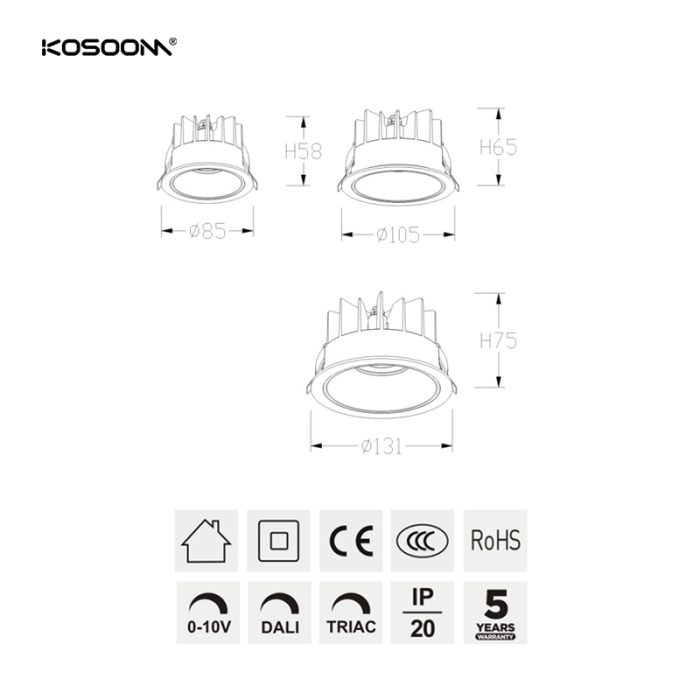 SLWF20050 Discover 10W-50W 2700K-5000K 650lm-4800lm Downlights LED personalizables SLWF - KOSOOM-Downlight LED