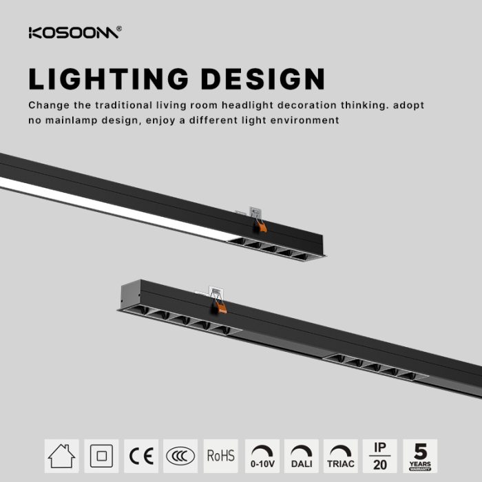 Lámparas Lineales LED personalizables directamente de fábrica SL925G0 Ángulo de haz ajustable 15°/30°/45° +100° 50W 4000LM -Kosoom-Lámpara Lineal LED