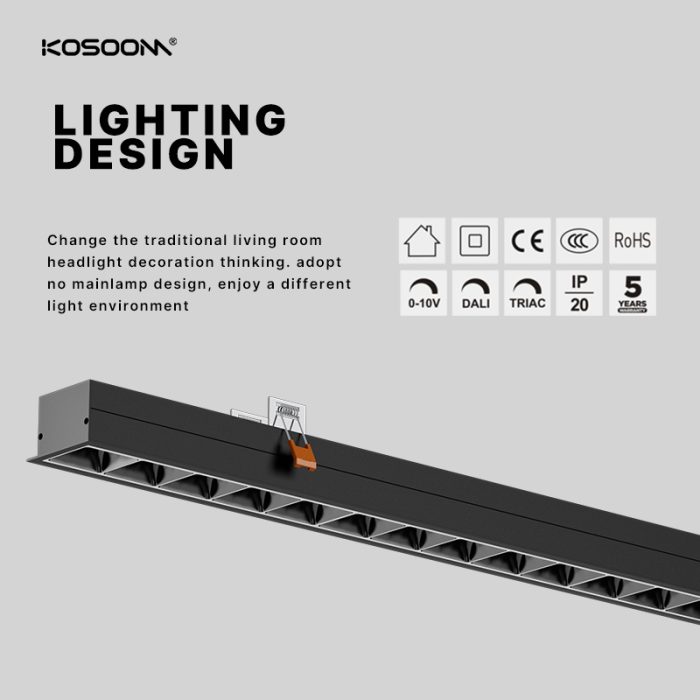 Lámparas Lineales LED personalizables directamente de fábrica SL925G0 Ángulo de haz ajustable 15°/30°/45° +100° 50W 4000LM -Kosoom-Lámpara Lineal LED