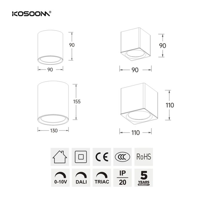 40W 3200LM Downlight Foco LED Personalizable Ángulo del haz 60° Opal Bridgelux V13C MSC216040 -KOSOOM